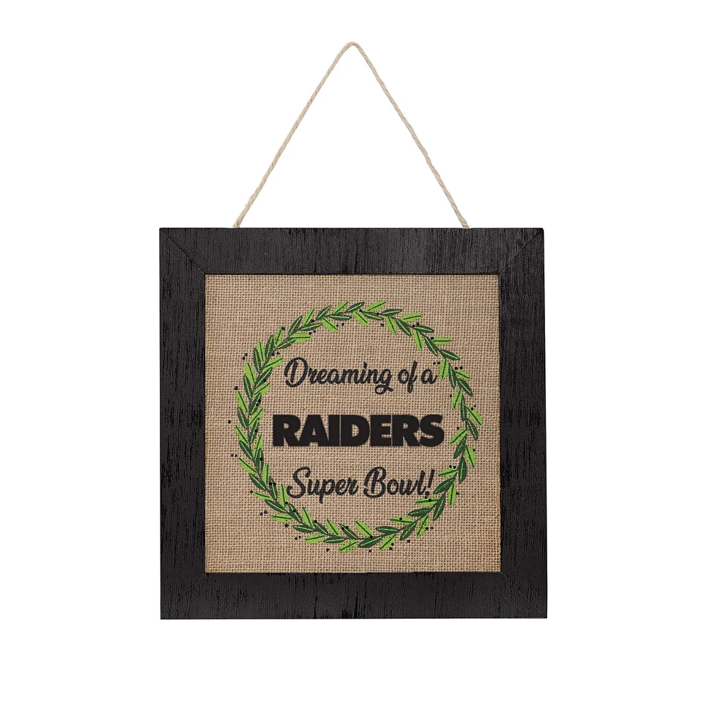 FOCO Las Vegas Raiders 12'' Enseigne en toile de jute double face