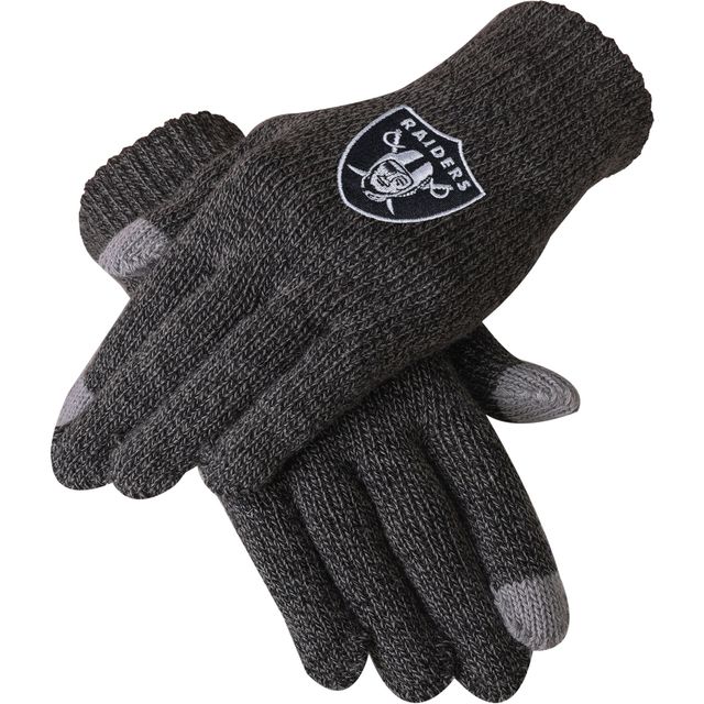 Lids Las Vegas Raiders WEAR by Erin Andrews Women's Double Jacquard Cuffed  Knit Hat with Pom and Gloves Set - Black