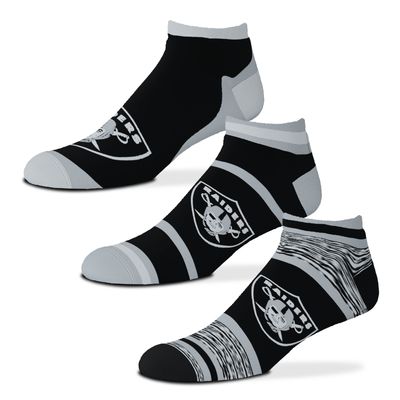 Men's For Bare Feet Las Vegas Raiders Quarter-Length Socks Two-Pack Set