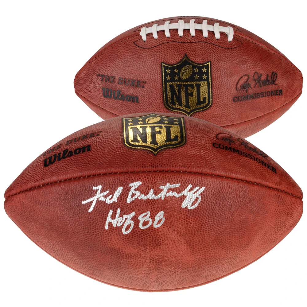 Fred Biletnikoff Las Vegas Raiders Ballon de football Duke Pro dédicacé avec inscription « HOF 88 »