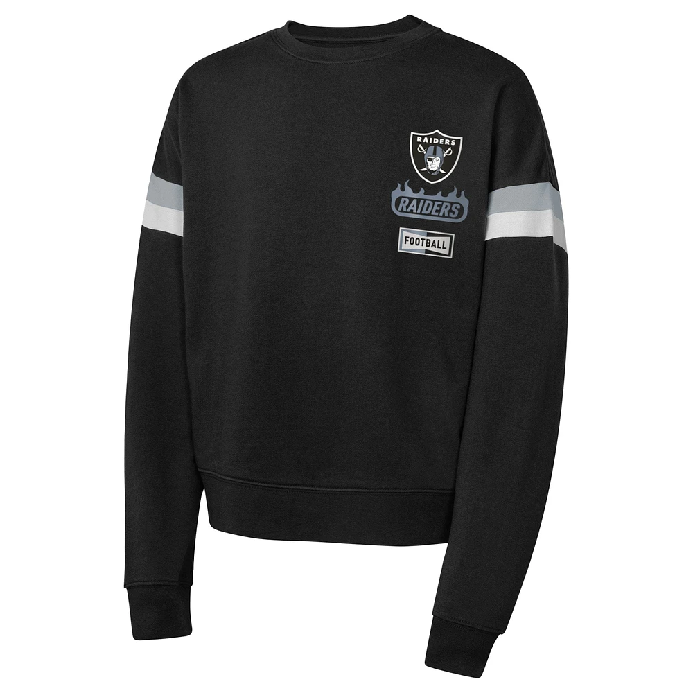 Girls Black Las Vegas Raiders Eternal Love Pullover Sweatshirt