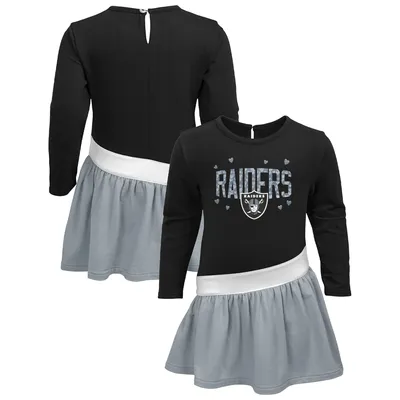 Las Vegas Raiders Girls Infant Heart to Jersey Tri-Blend Dress - Black/Silver