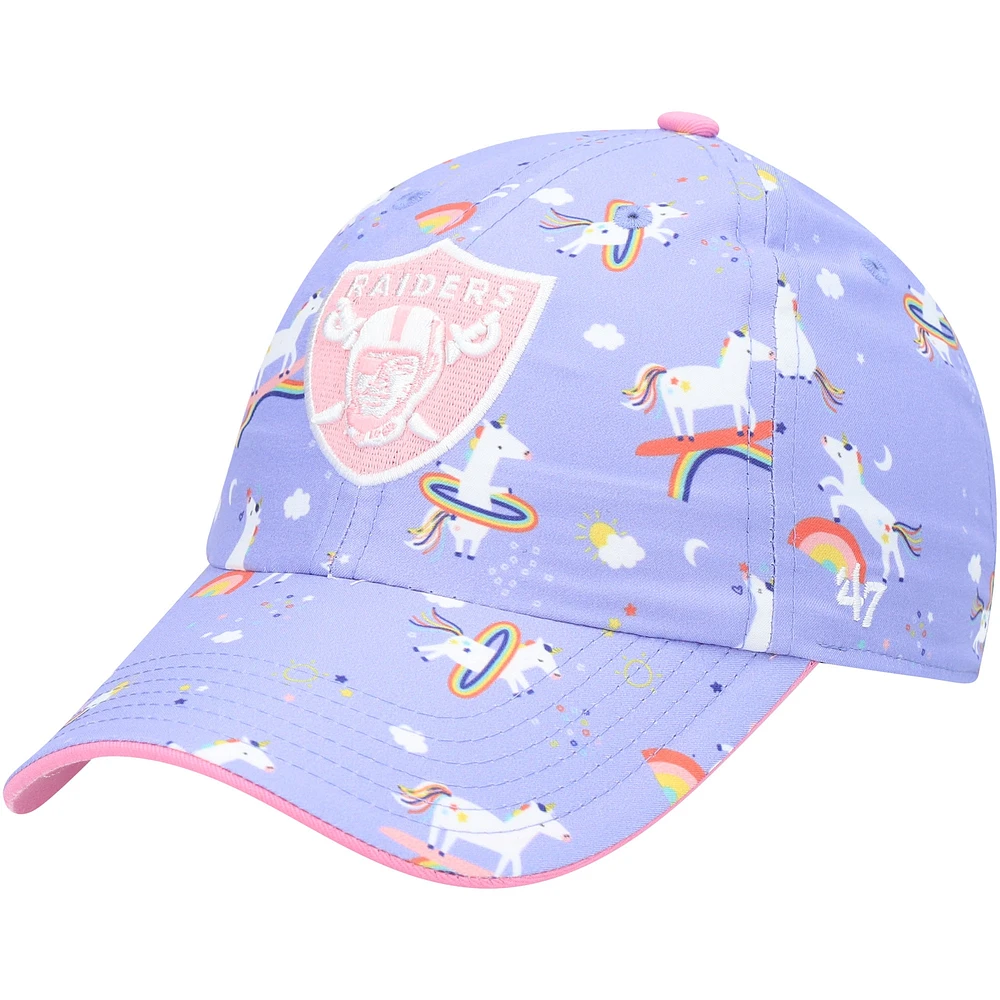 Girls Preschool '47 Purple Las Vegas Raiders Unicorn Clean Up Adjustable Hat