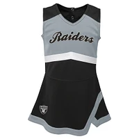 Girls Toddler Black Las Vegas Raiders Cheer Captain Dress with Bloomers