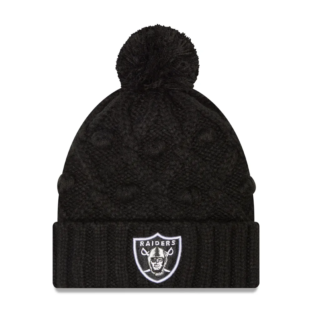 NWE RAID NOIR NFL Junior FILLES TOASTY CUFFED POM KNIT HATYTHGRL