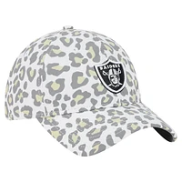 Girls Youth New Era White Las Vegas Raiders Active Leopard 9TWENTY Adjustable Hat