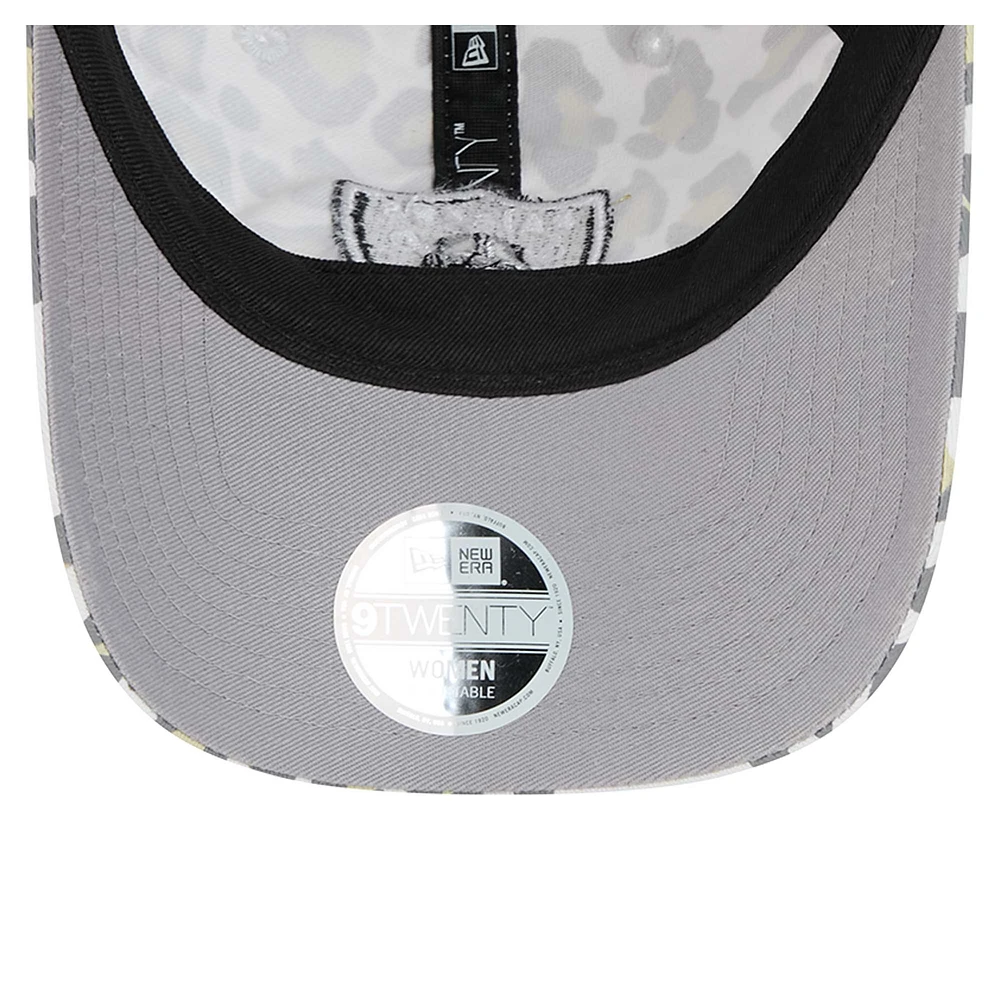 Girls Youth New Era White Las Vegas Raiders Active Leopard 9TWENTY Adjustable Hat