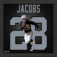 Women's Fanatics Branded Josh Jacobs Black Las Vegas Raiders Player Icon  Name & Number V-Neck T-Shirt