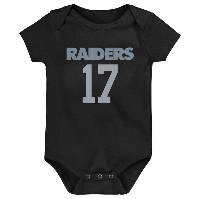 Body noir avec nom et numéro de joueur Davante Adams pour bébé des Las Vegas Raiders Mainliner