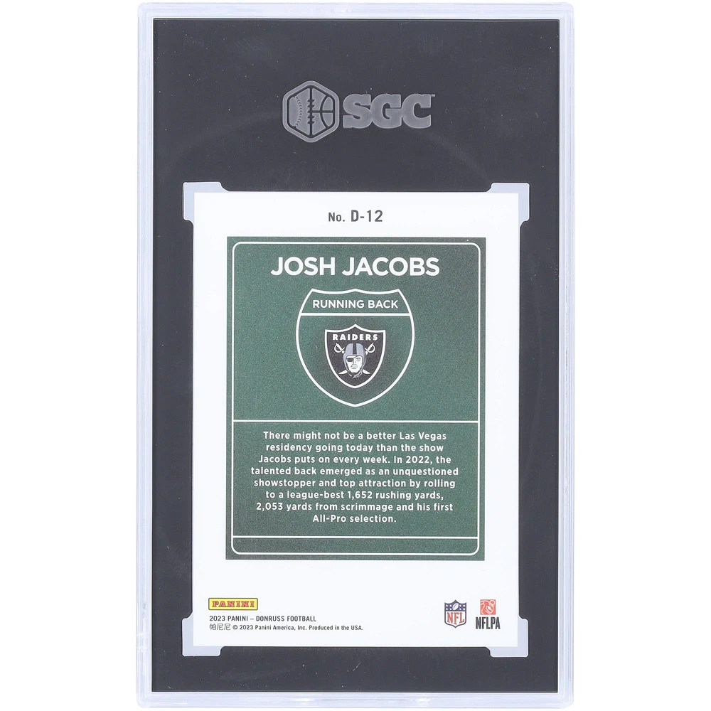 Josh Jacobs Las Vegas Raiders 2023 Panini Donruss Downtown #D-12 SGC Authenticated 9.5 Card