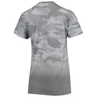 Juniors Gray/Black Las Vegas Raiders Beth Camo Dip-Dye T-Shirt