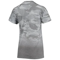 T-shirt gris/noir Las Vegas Raiders Beth Camo Dip-Dye pour juniors