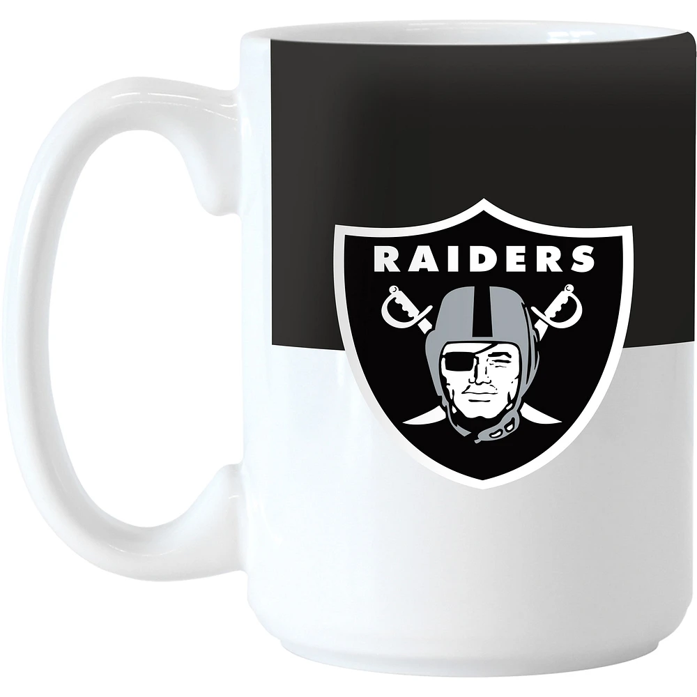 Raiders de Las Vegas 15 oz. Tasse à blocs de couleurs