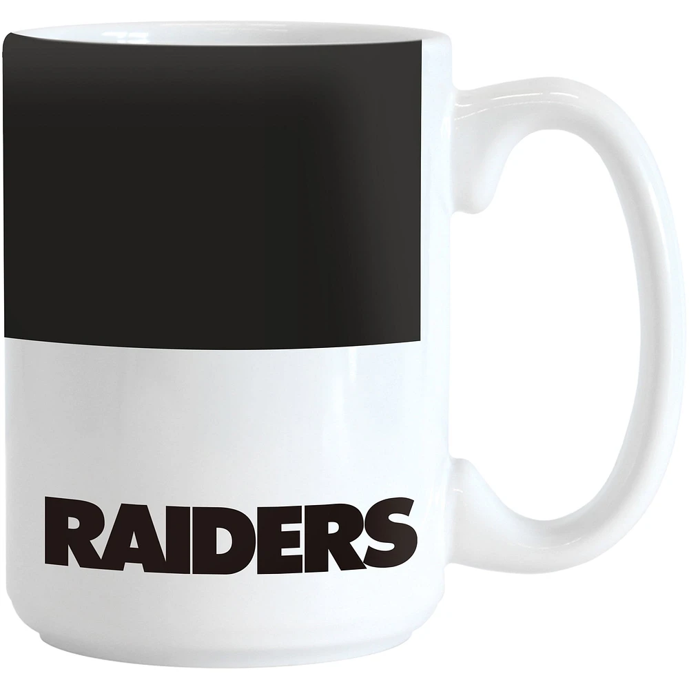 Raiders de Las Vegas 15 oz. Tasse à blocs de couleurs