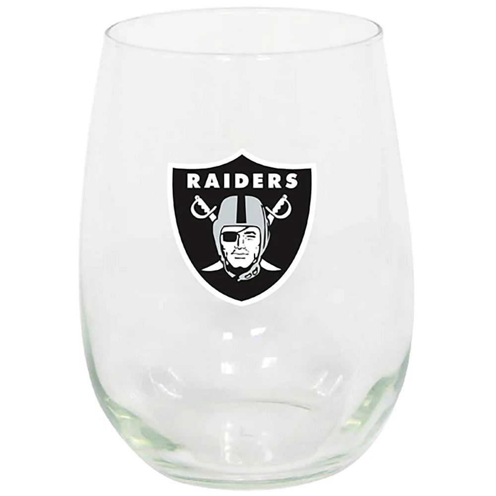 Las Vegas Raiders 15oz. Stemless Wine Glass