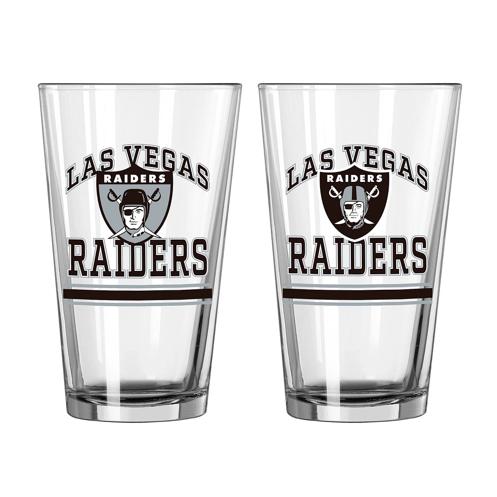 Raiders de Las Vegas 16oz. Verre à pinte, paquet de deux