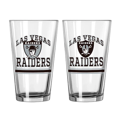 Raiders de Las Vegas 16oz. Verre à pinte, paquet de deux