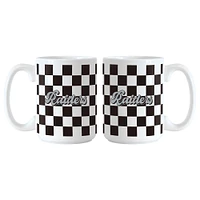 Lot de 2 tasses à logo à carreaux de 15 oz des Las Vegas Raiders