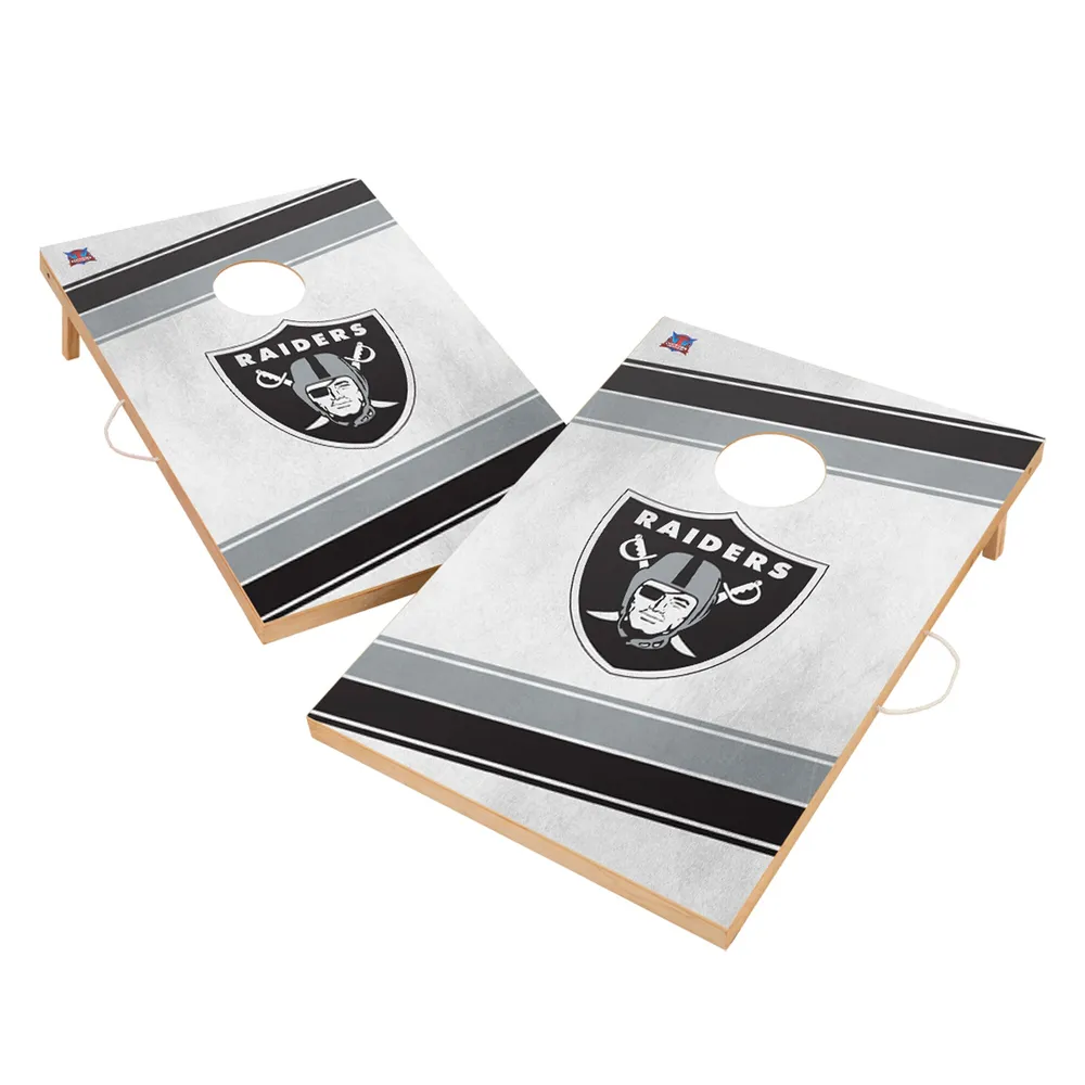 Las Vegas Raiders Stripe Design Desktop Cornhole Game Set