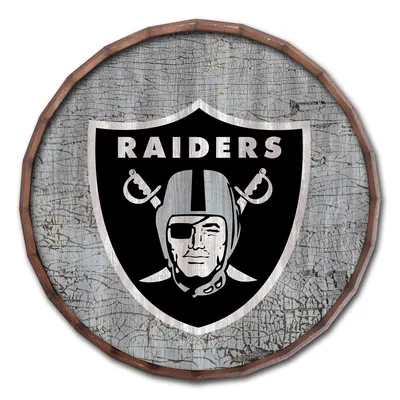 Las Vegas Raiders 24" Cracked Color Barrel Top Sign