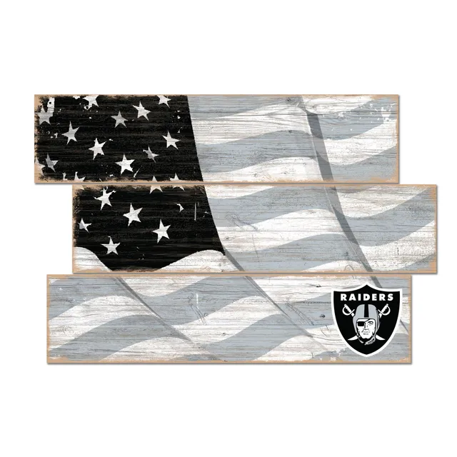 Las Vegas Raiders Wooden American Flag