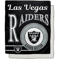 Las Vegas Raiders 50" x 60" Retro Emblem Flannel Fleece Sherpa Blanket