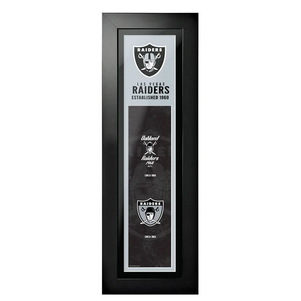 Las Vegas Raiders - 6'' x 22'' Logos to History Art encadré