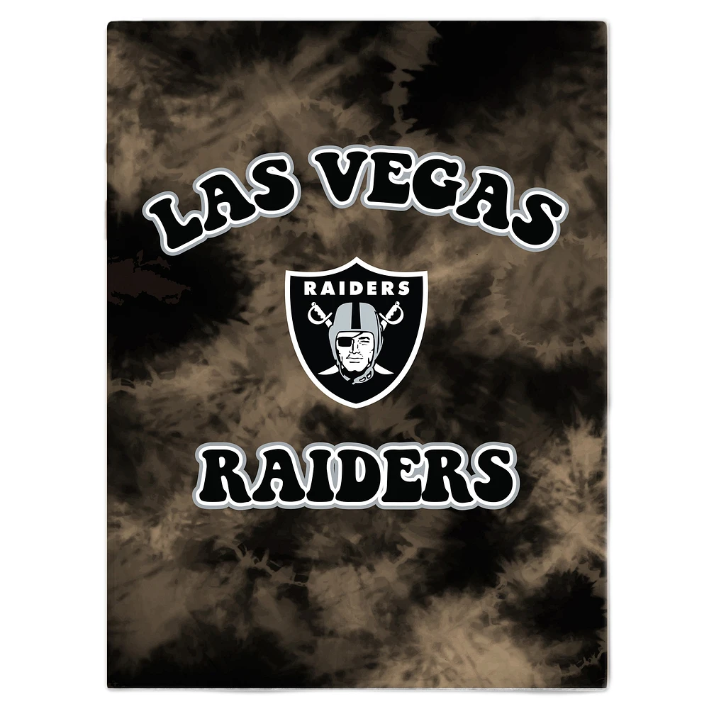 Couverture sherpa en flanelle tie-dye Las Vegas Raiders 60'' x 70''