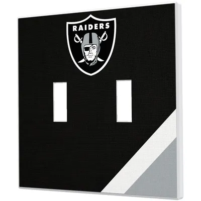 Las Vegas Raiders Diagonal Stripe Double Toggle Light Switch Plate