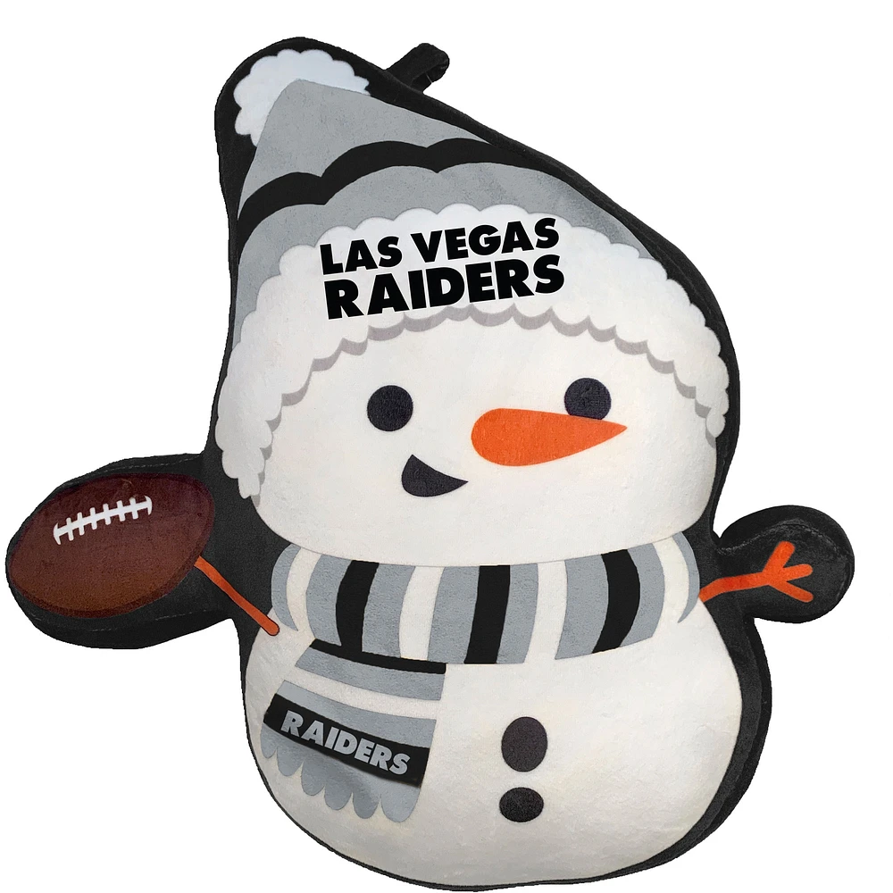 Oreiller en peluche bonhomme de neige des Fêtes des Las Vegas Raiders