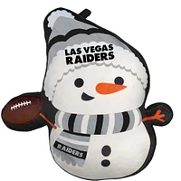 Oreiller en peluche bonhomme de neige des Fêtes des Las Vegas Raiders