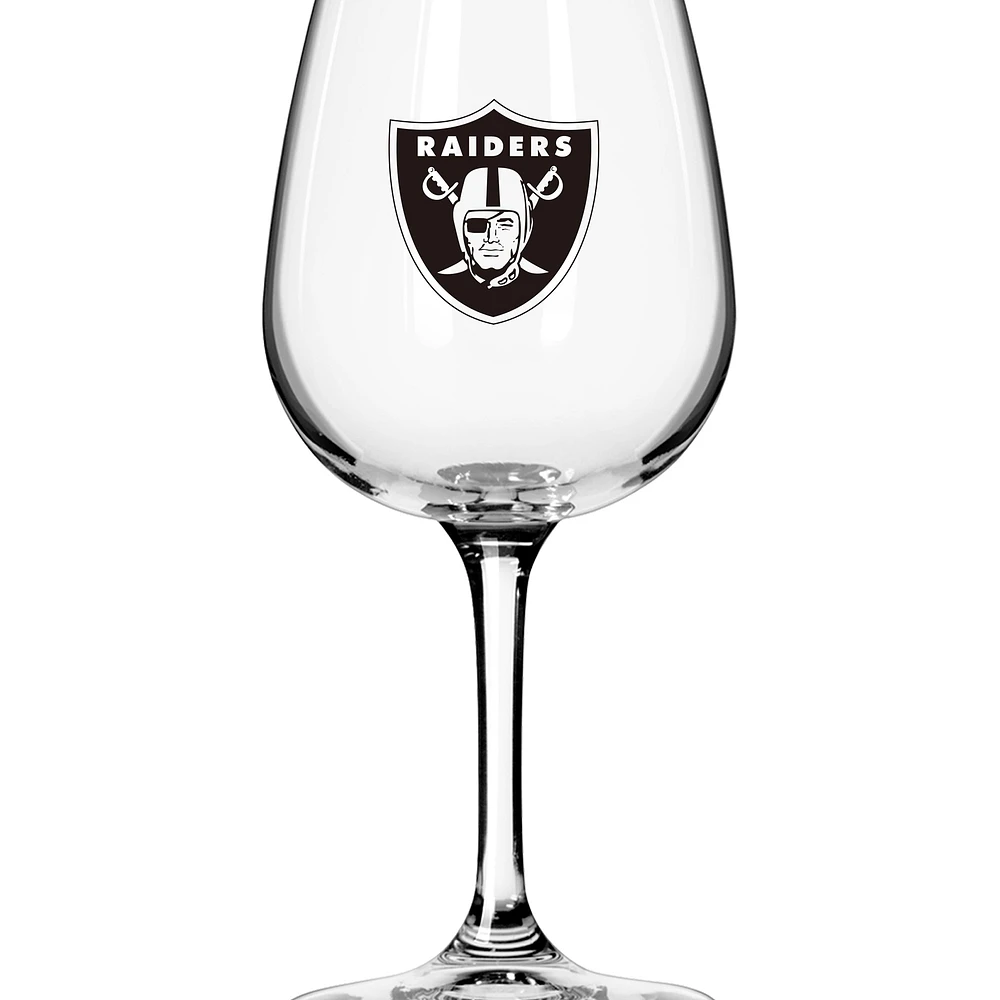 Verre à vin à pied avec logo des Raiders de Las Vegas, 12 oz