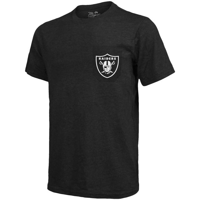 T-Shirt à Poche Tri-Blend Majestic Threads Las Vegas Raiders - Noir