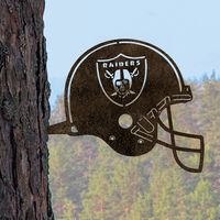 Las Vegas Raiders Metal Garden Art Helmet Spike