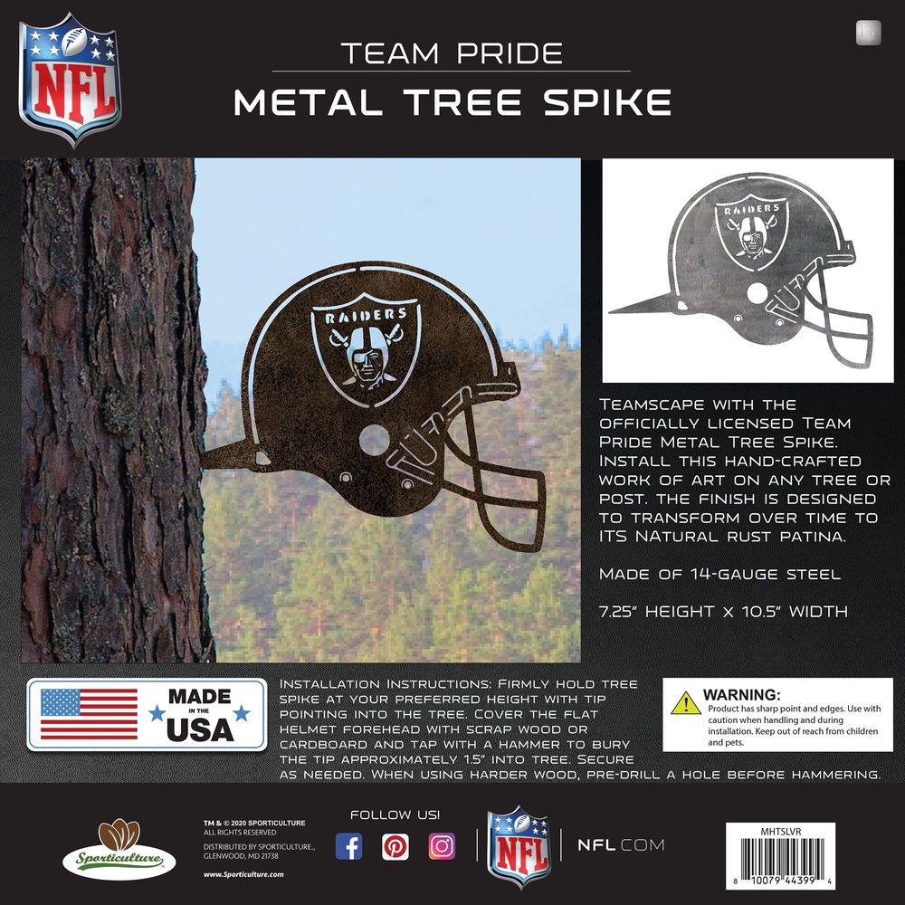 Las Vegas Raiders Metal Garden Art Helmet Spike