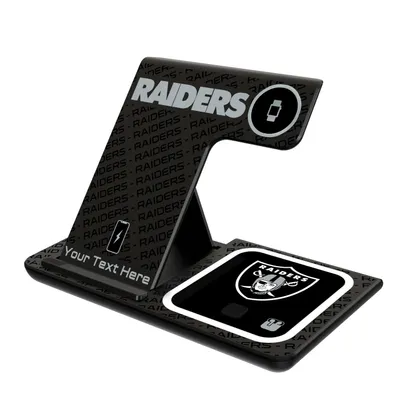 Las Vegas Raiders Personalized 3-in-1 Charging Station
