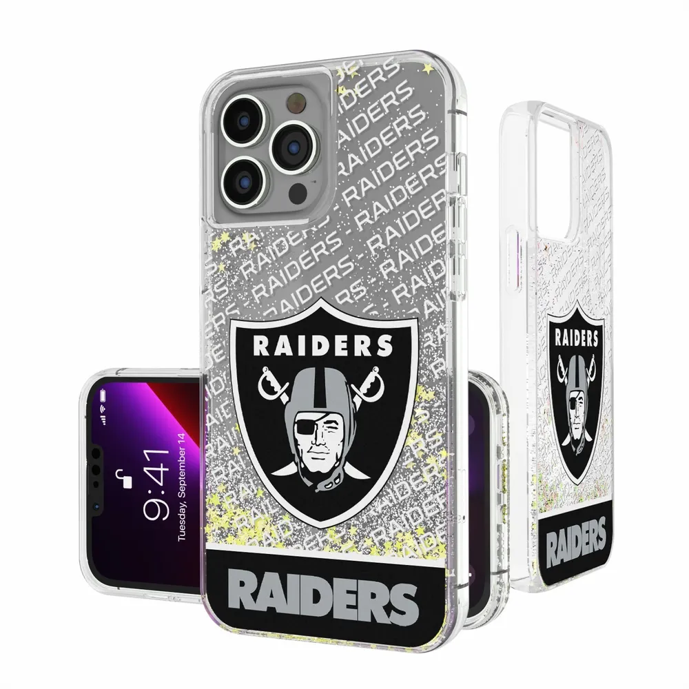 Las Vegas Raiders Personalized Endzone Plus Design iPhone Glitter Phone Case