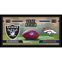 Collage de football encadré 10" x 20" des Raiders de Las Vegas contre les Broncos de Denver