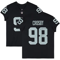Maillot Nike Elite noir dédicacé par Maxx Crosby des Las Vegas Raiders avec l'inscription « The Condor »