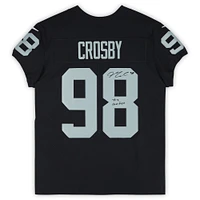 Maillot Nike Elite noir dédicacé par Maxx Crosby des Las Vegas Raiders avec l'inscription « The Condor »