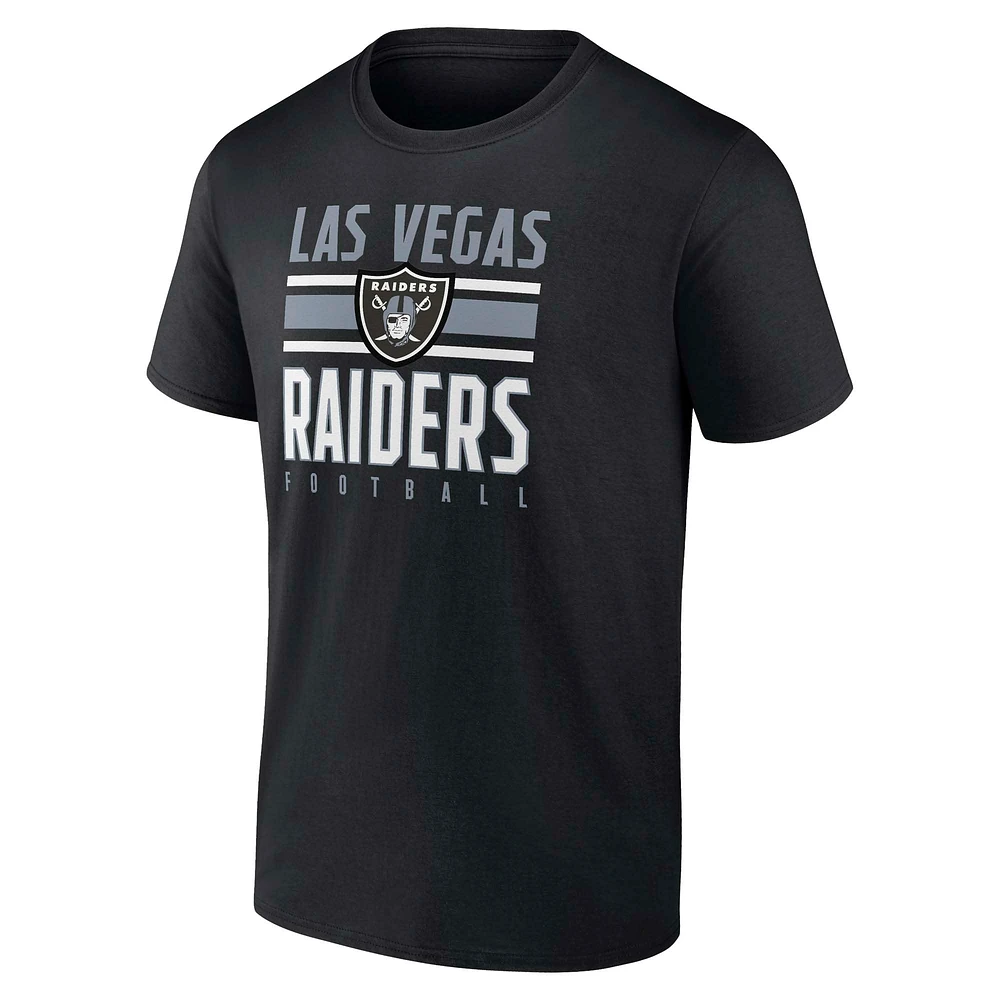Men's Fanatics  Black Las Vegas Raiders Power Stripe T-Shirt