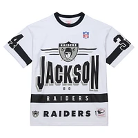 Men's Mitchell & Ness Bo Jackson White Las Vegas Raiders Name Number Team Origins Vintage Logo T-Shirt