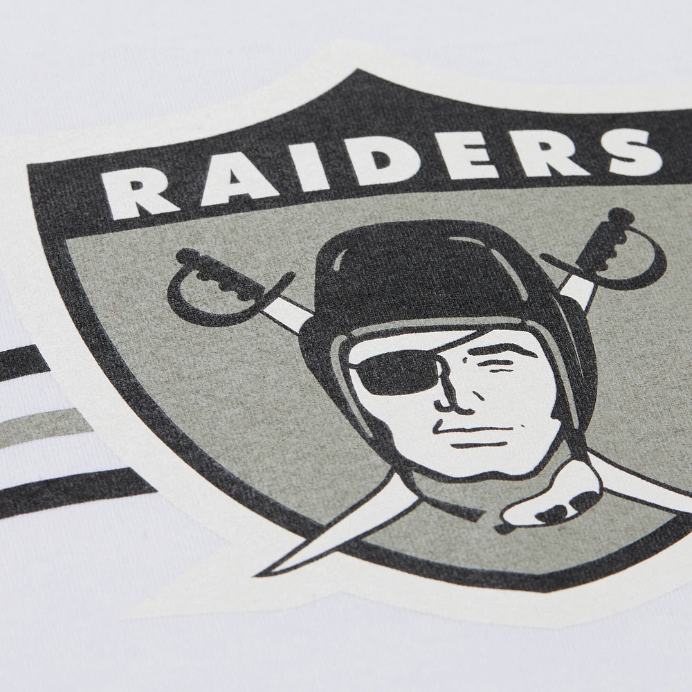 Men's Mitchell & Ness Bo Jackson White Las Vegas Raiders Name Number Team Origins Vintage Logo T-Shirt