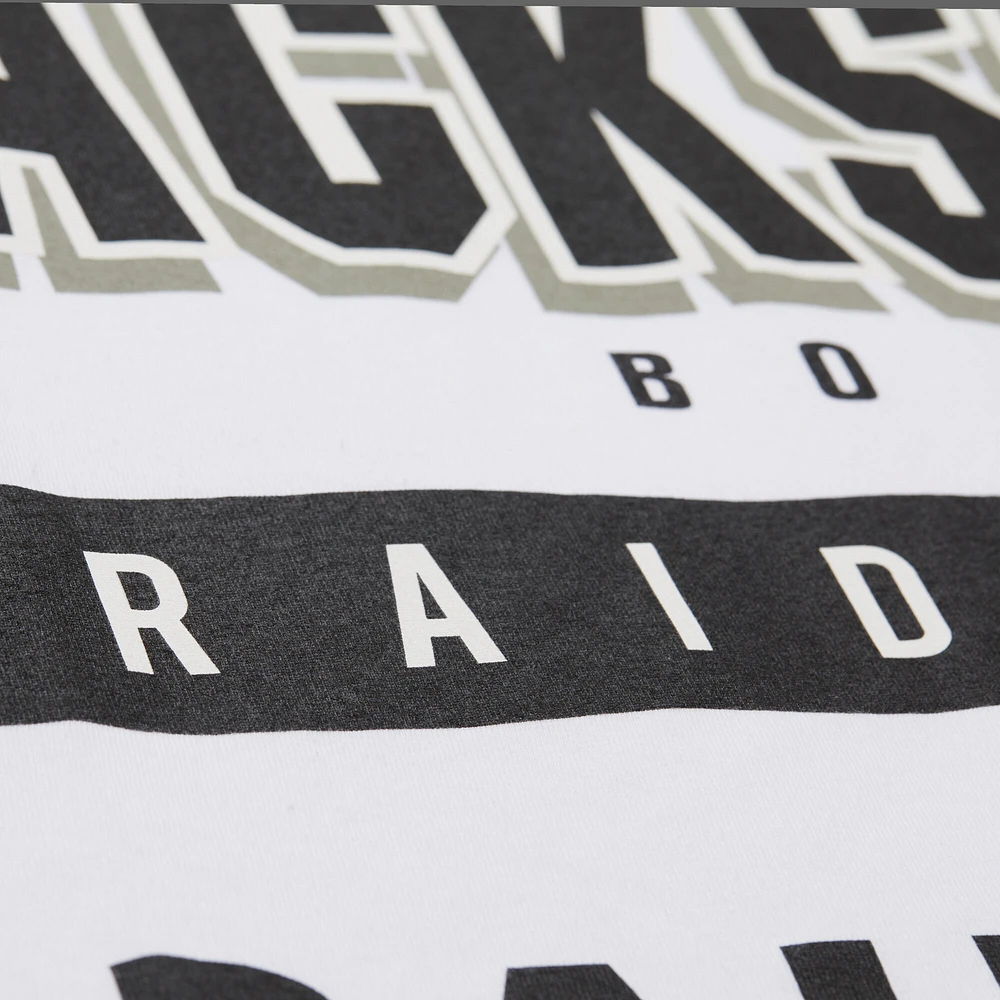 Men's Mitchell & Ness Bo Jackson White Las Vegas Raiders Name Number Team Origins Vintage Logo T-Shirt