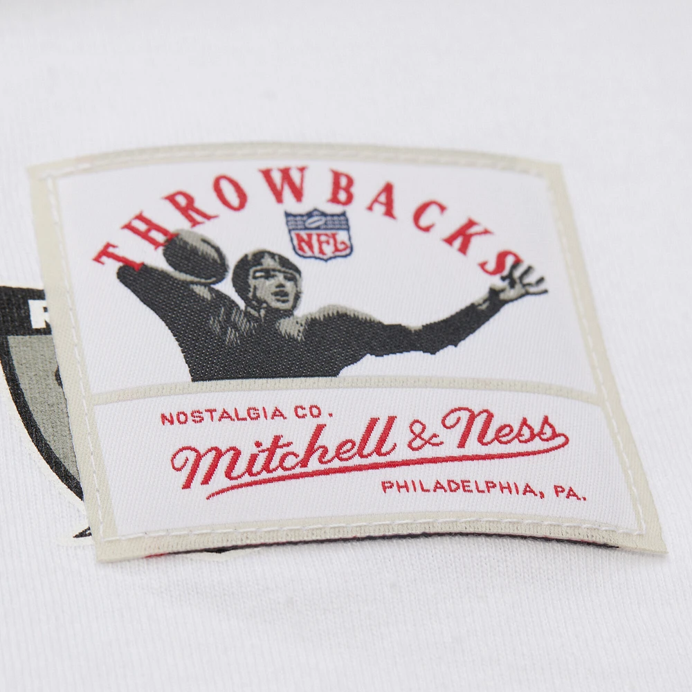 Men's Mitchell & Ness Bo Jackson White Las Vegas Raiders Name Number Team Origins Vintage Logo T-Shirt