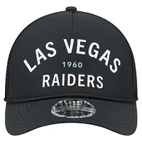 Men's New Era  Black Las Vegas Raiders Active Minimalist M-Crown A-Frame 9FORTY Adjustable Hat
