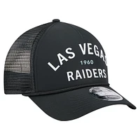 Men's New Era  Black Las Vegas Raiders Active Minimalist M-Crown A-Frame 9FORTY Adjustable Hat