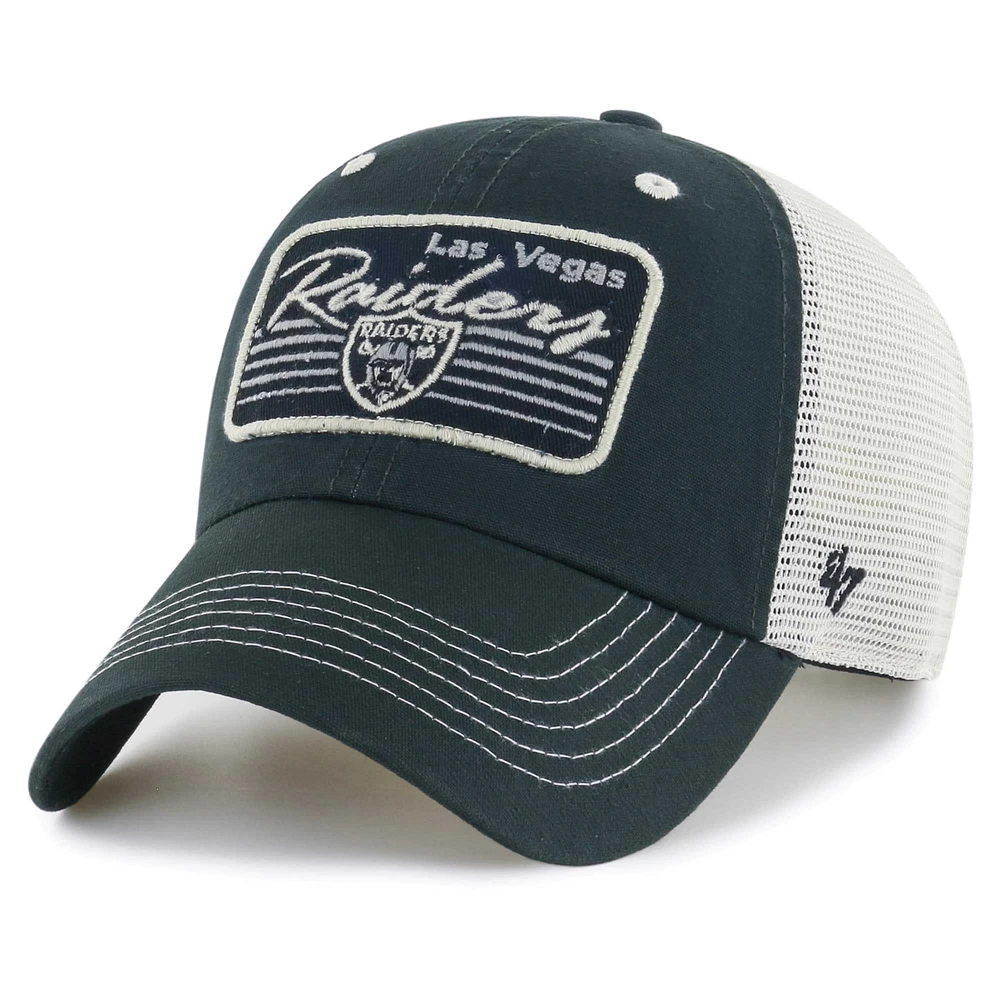 Men's '47 Black/Natural Las Vegas Raiders  Five Point Trucker Clean Up Adjustable Hat