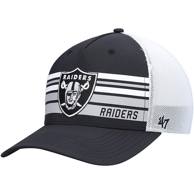 Men's '47 Black/White Las Vegas Raiders Altitude II MVP Trucker Snapback Hat