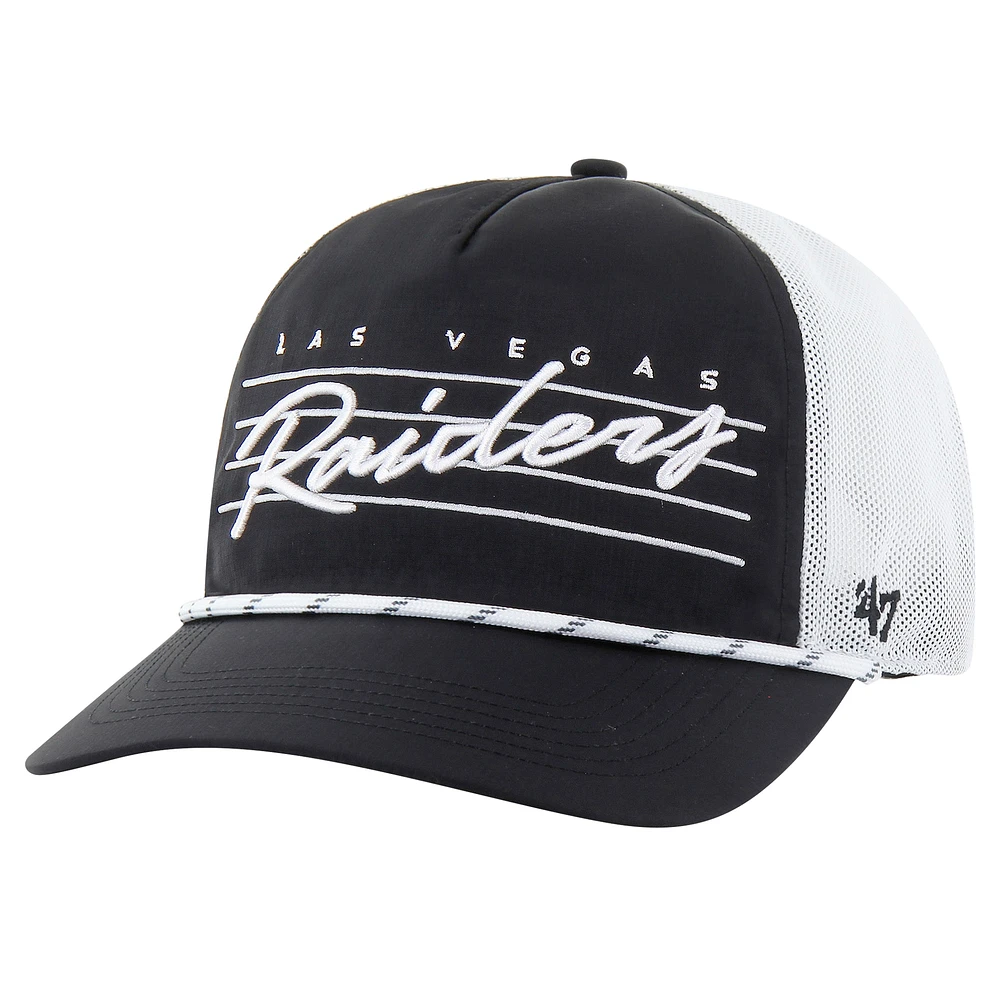 Men's '47 Black/White Las Vegas Raiders Downburst Relaxed Hitch Trucker Adjustable Hat